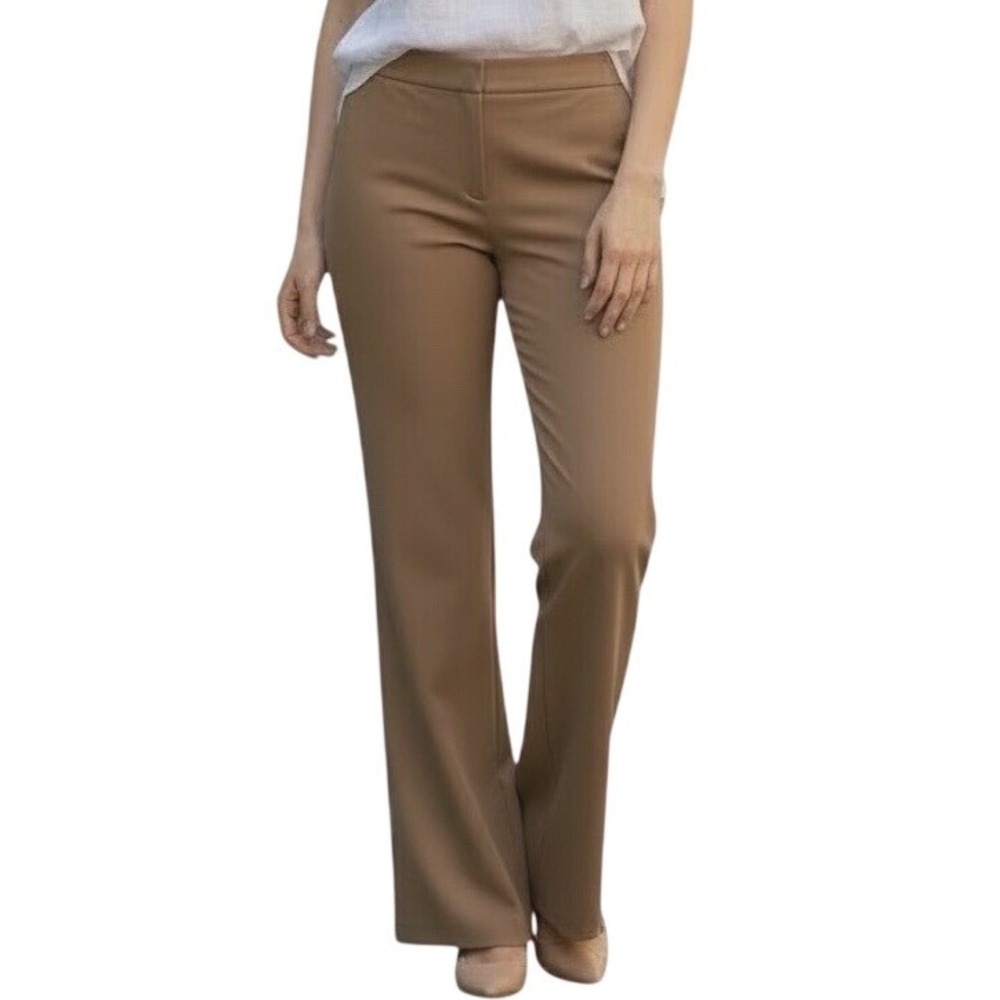 ELLE Dress Pants Womens 8 Tan Excellent Straight‎ Leg Career Workwear Stretch